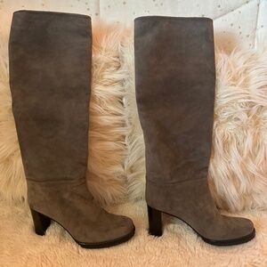 Stuart Weitzman Knee High Grey Suede Boots